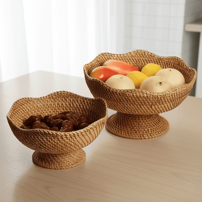 ORGANICBASK Handcrafted Rattan Fruit Basket