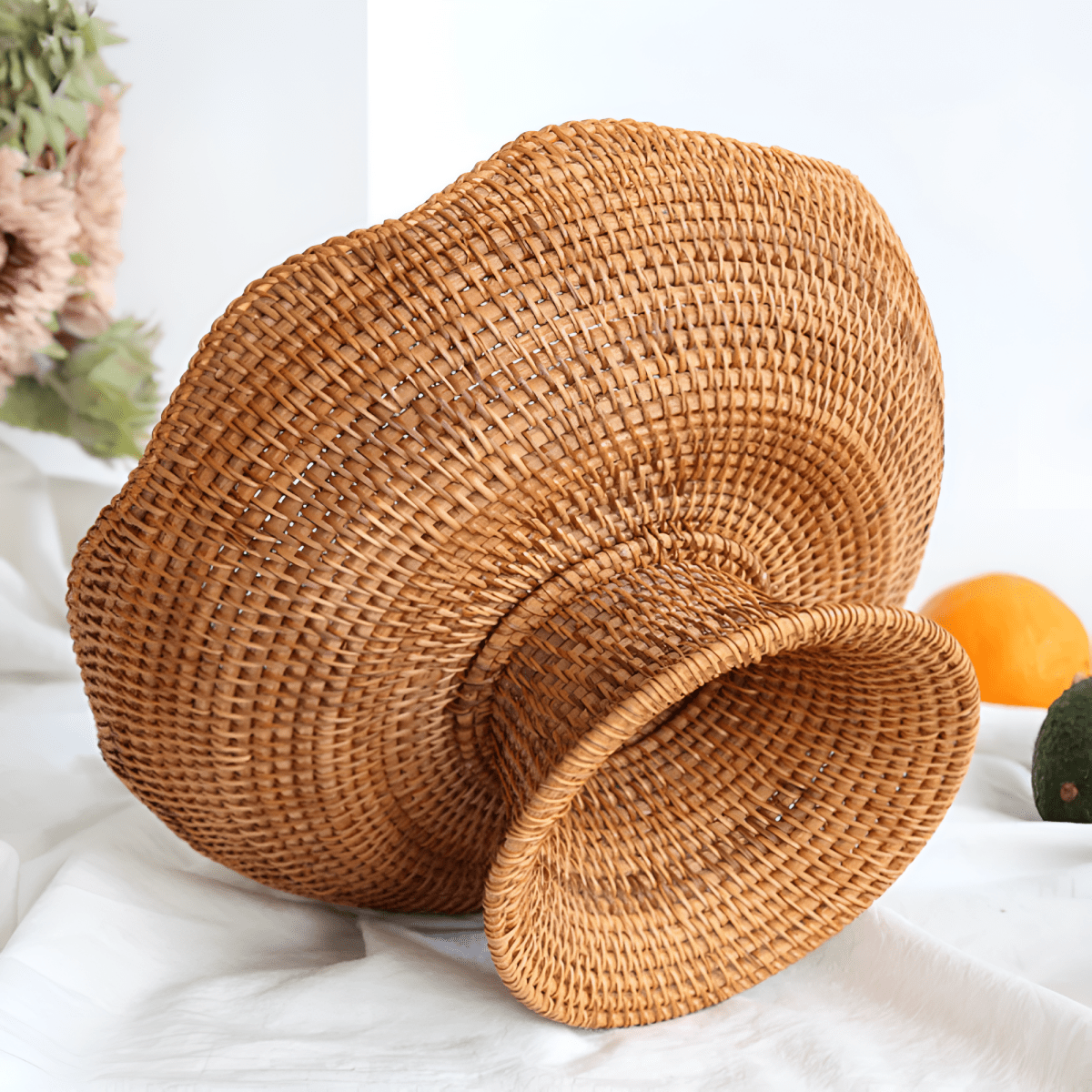 ORGANICBASK Handcrafted Rattan Fruit Basket