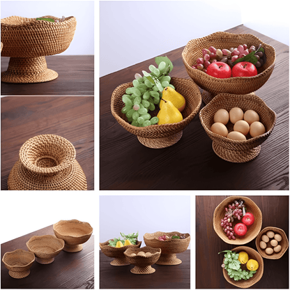 ORGANICBASK Handcrafted Rattan Fruit Basket