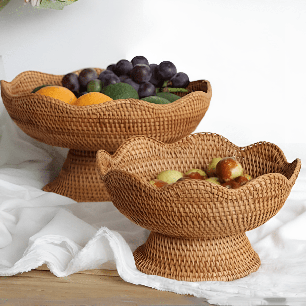 ORGANICBASK Handcrafted Rattan Fruit Basket