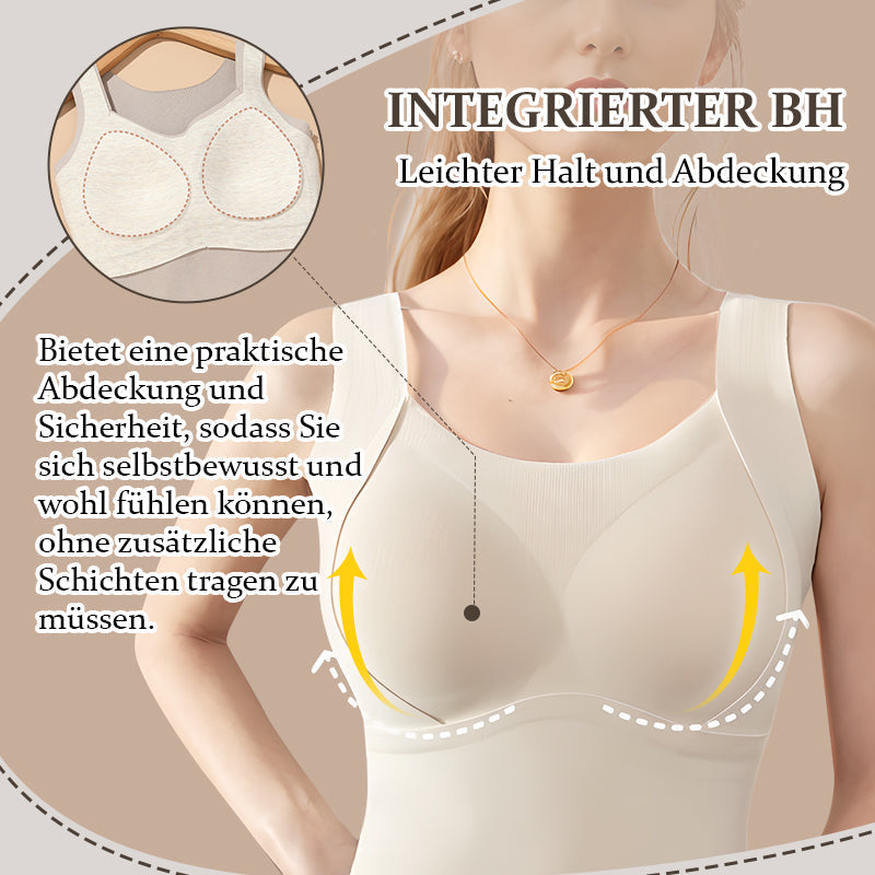 Thermal Tank Top with Built-In Bra, Seamless Shaping Tank for Women, Soft Stretch Warm Undershirt