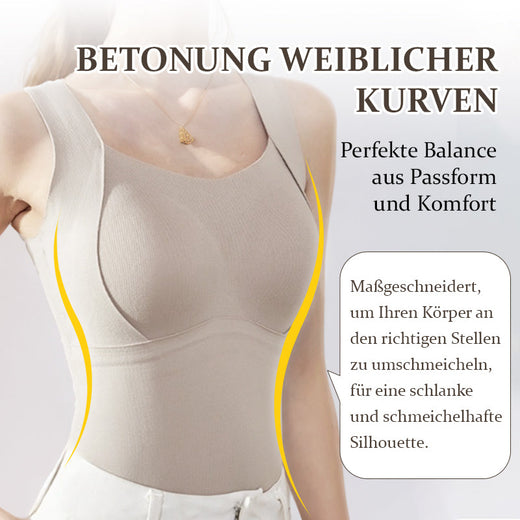 Thermal Tank Top with Built-In Bra, Seamless Shaping Tank for Women, Soft Stretch Warm Undershirt