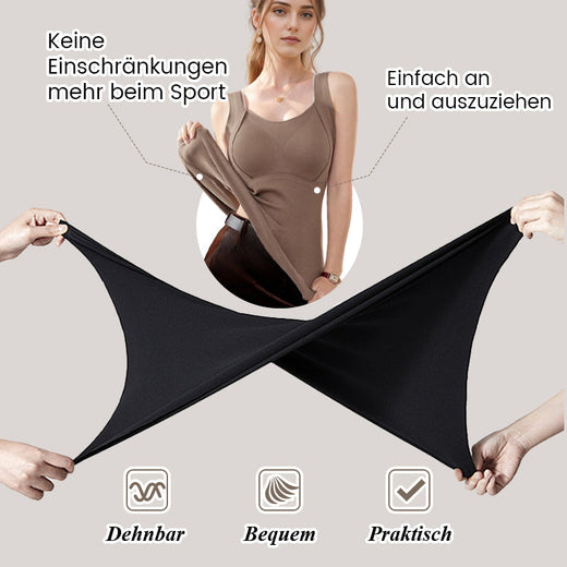 Thermal Tank Top with Built-In Bra, Seamless Shaping Tank for Women, Soft Stretch Warm Undershirt