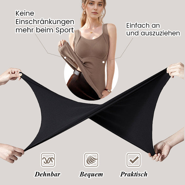 Thermal Tank Top with Built-In Bra, Seamless Shaping Tank for Women, Soft Stretch Warm Undershirt