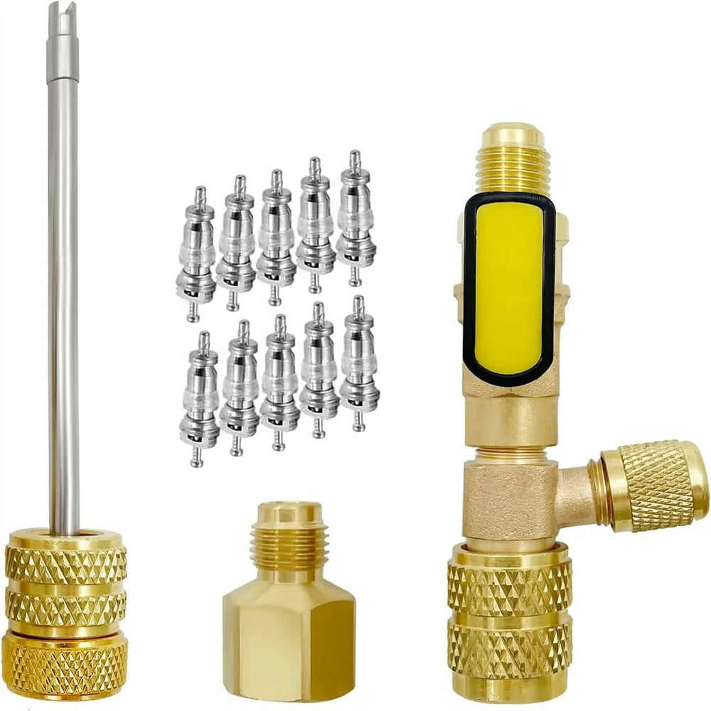 Valve Core Remover Tool, Dual Port HVAC Valve Core Installer for Mini-Split & Refrigeration Systems