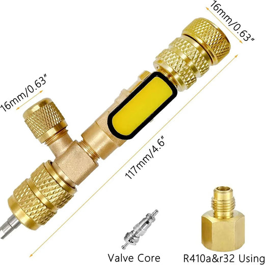 Valve Core Remover Tool, Dual Port HVAC Valve Core Installer for Mini-Split & Refrigeration Systems
