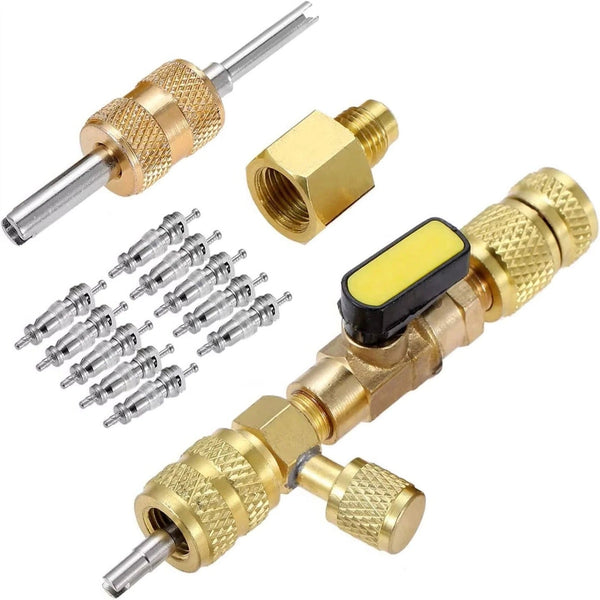 Valve Core Remover Tool, Dual Port HVAC Valve Core Installer for Mini-Split & Refrigeration Systems