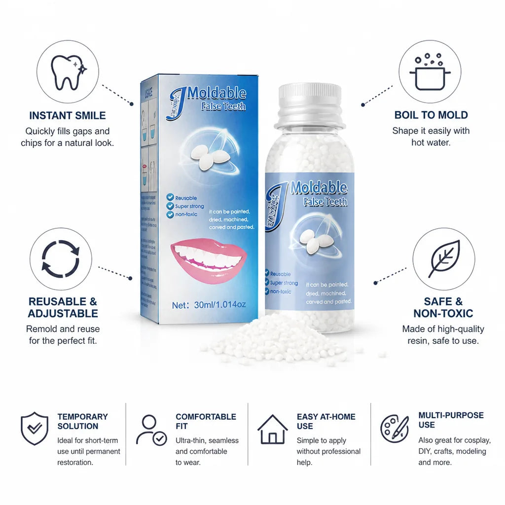 Tooth Repair Granules, Boil to Mold Reusable Resin to Help Fill the Look of Gaps, Chips & Missing Teeth – photo 4