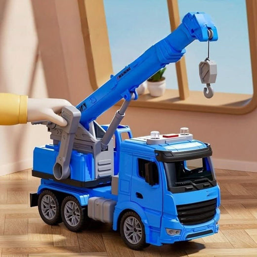 Toy Construction Crane, Moving Arm Truck with Lights & Sounds for Kids Ages 3+