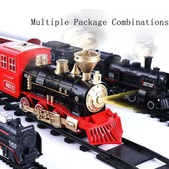 HO Scale Train Set, 39-Piece Model Train Collection with Smoke Effect, Headlights & Oval Track