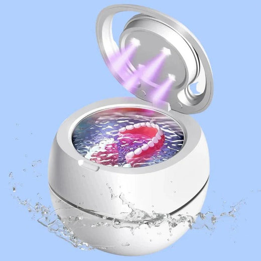 Ultrasonic Denture Cleaner, Portable 42,000 Hz Cleaning Machine for Cosmetic Dentures at Home or Travel