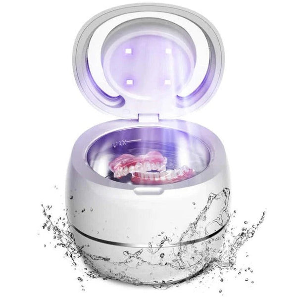 Ultrasonic Denture Cleaner, Portable 42,000 Hz Cleaning Machine for Cosmetic Dentures at Home or Travel