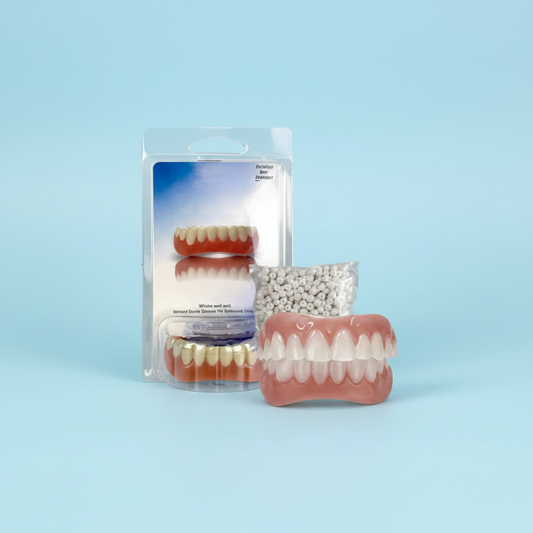 Upper and Lower Silicone Denture Kit, Moldable Cosmetic Denture Set for a Natural-Looking Smile