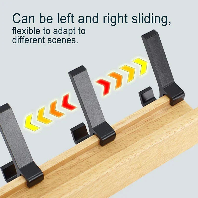 Wall Coat Rack with Movable Double Hooks – photo 4