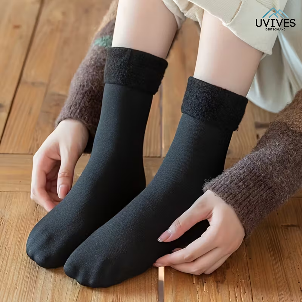 Thermal Socks, 8 Pairs Warm Winter Socks with Cozy Lining, One Size Stretch Fit