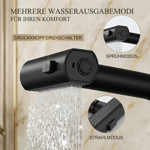 Pull Out Kitchen Faucet, 360 Degree Swivel Sink Faucet with 5 Spray Modes & LED Temperature Display