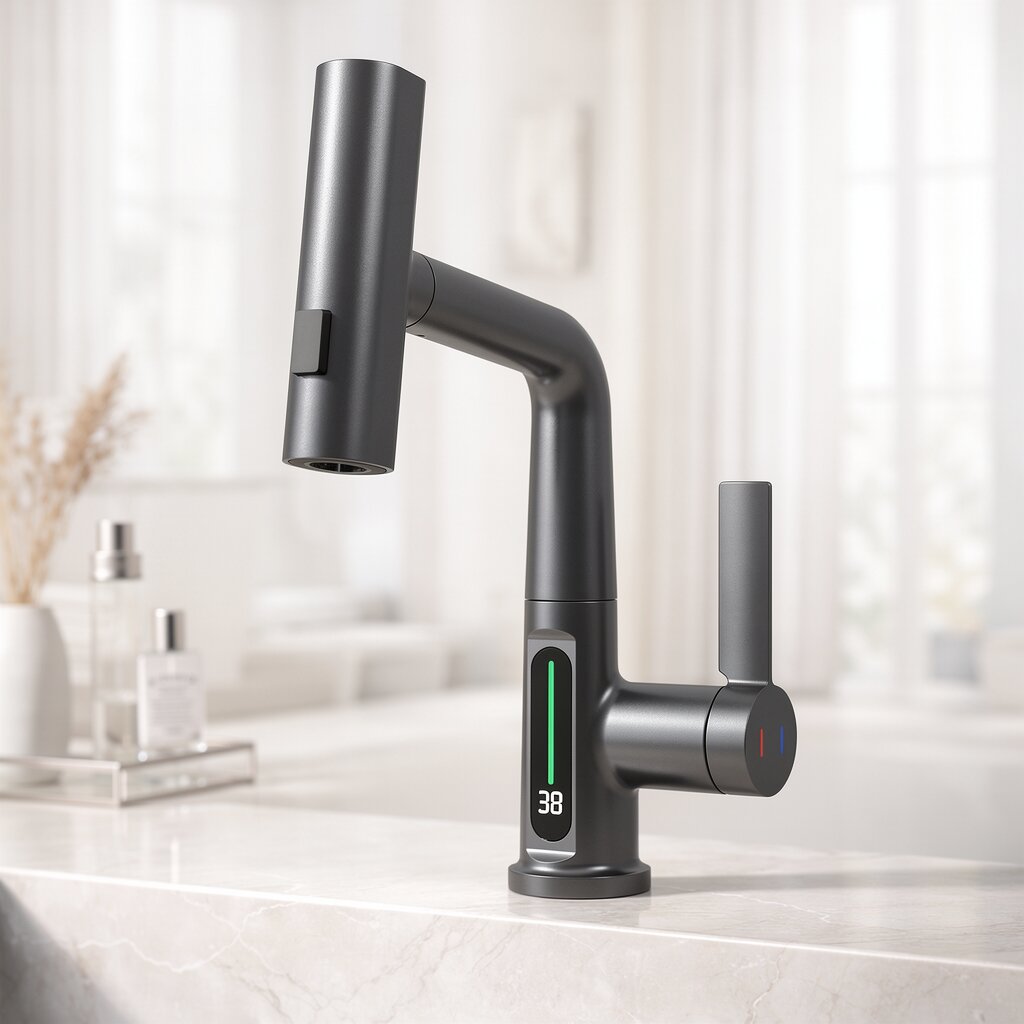 Pull-Out Kitchen Faucet, 5 Spray Modes