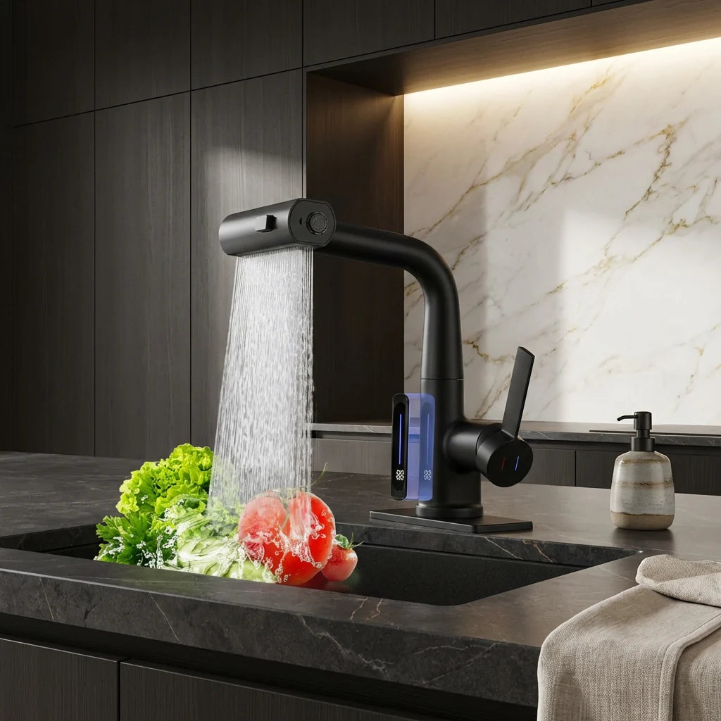 Pull-Out Kitchen Faucet, 5 Spray Modes