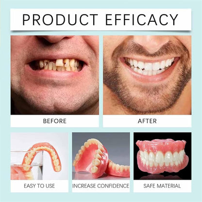Water Resistant Silicone Dentures, Soft Cosmetic Denture Kit for Natural-Looking All-Day Wear – photo 2