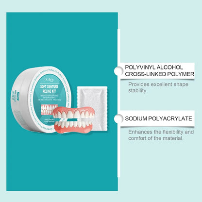 Water Resistant Silicone Dentures, Soft Cosmetic Denture Kit for Natural-Looking All-Day Wear – photo 7