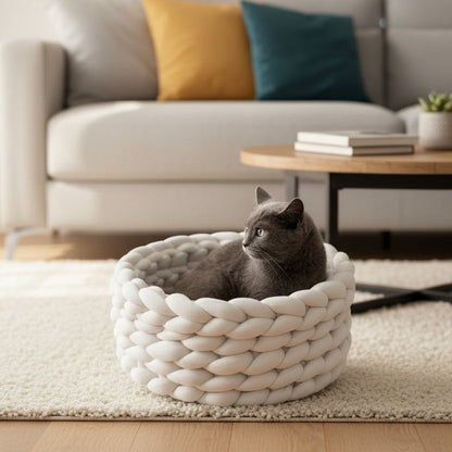 WOOLLYNEST Soft Woollen Basket for Pets