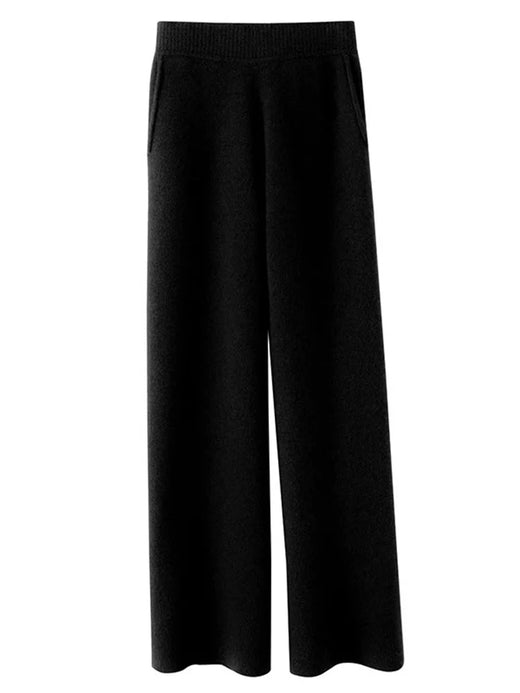 Cashmere Pants for Women, High Waisted Soft Lounge Pants with Elastic Waistband for Casual & Travel