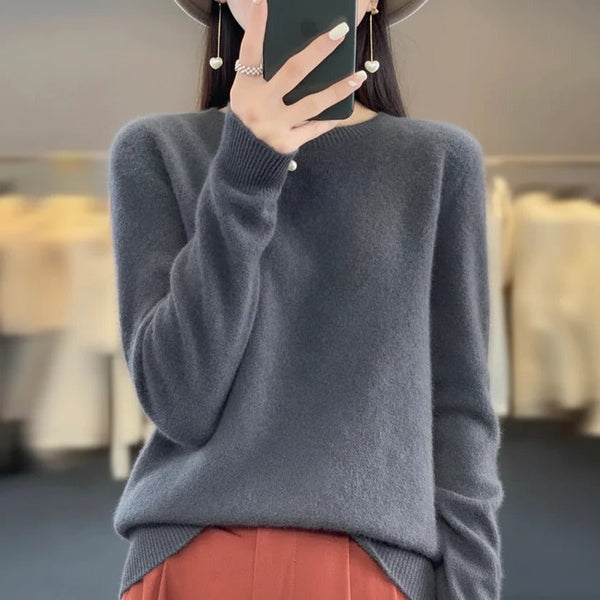 Women's Crewneck Sweater, Lightweight Soft Pullover Sweater for Layering, Work & Casual Wear