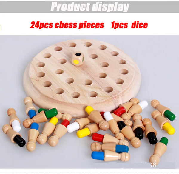 Wooden Memory Game, Handmade Brain Game for Kids to Build Focus & Coordination