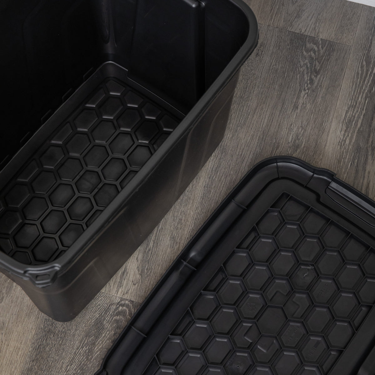 Heavy Duty Storage Bins with Lids, 60L Lockable Stackable Storage Tote