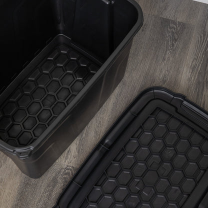Heavy Duty Storage Bins with Lids, 60L Lockable Stackable Storage Tote